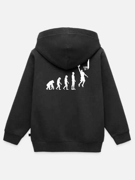 Basketball Dunk Evolution Motiv - Kinder Premium Organic Zip Hoodie - Schwarz