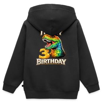Its My 3 Birthday Dino Party - Kids Premium Organic Zip-up Hoodie - black - Back - AI Model Kid Male (0cm)