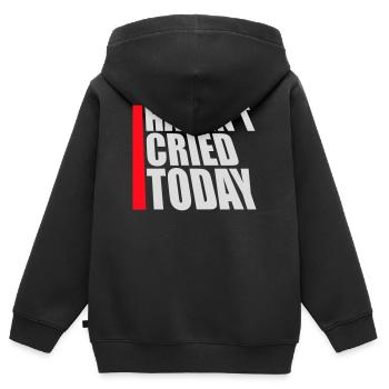 Haven't Cried Today Spruch Lustig Emotional Ironie - Kinder Premium Organic Zip Hoodie - Schwarz - Hinten - AI Model Kid Male (0cm)