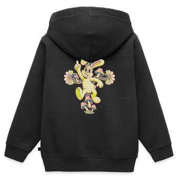 Pastellhase Disko-Tanz - Kinder Premium Organic Zip Hoodie - Schwarz - Hinten - AI Model Kid Male (0cm)