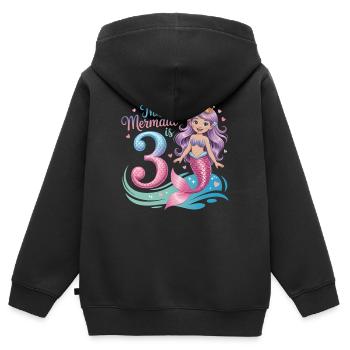 Mermaid 3rd Birthday 3 Years - Kids Premium Organic Zip-up Hoodie - black - Back - AI Model Kid Male (0cm)