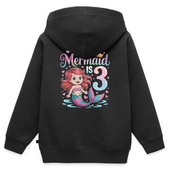 Mermaid 3rd Birthday 3 Years - Kids Premium Organic Zip-up Hoodie - black - Back - AI Model Kid Male (0cm)