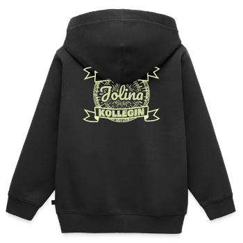 Jolina als Kollegin - Kinder Premium Organic Zip Hoodie - Schwarz - Hinten - AI Model Kid Male (0cm)