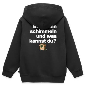 MOISISSURE DE PAIN ET TOI ? CADEAU SARCASME DRÔLE - Sweat Premium à capuche zippé enfant bio - noir - Dos - AI Model Kid Male (0cm)