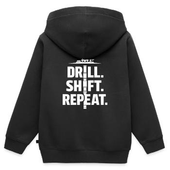 Offshore-bohrer-rig-bohrer Bohrboden Offshore - Kinder Premium Organic Zip Hoodie - Schwarz - Hinten - AI Model Kid Male (0cm)