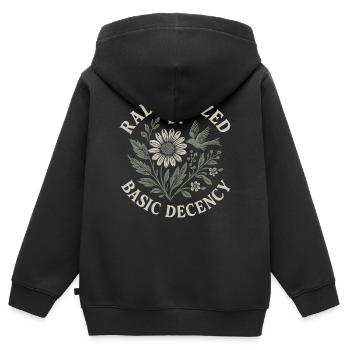 Radicalisés par la décence de base Décor floral - Sweat Premium à capuche zippé enfant bio - noir - Dos - AI Model Kid Male (0cm)