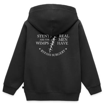 Chirurgie de pontage Survivant humoristique - Sweat Premium à capuche zippé enfant bio - noir - Dos - AI Model Kid Male (0cm)