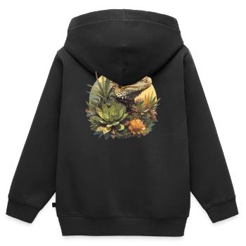 Lizards Lizard - Kids Premium Organic Zip-up Hoodie - black - Back - AI Model Kid Male (0cm)