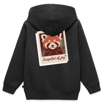 Roter Panda Schnappschuss Freude - Kinder Premium Organic Zip Hoodie - Schwarz - Hinten - AI Model Kid Male (0cm)