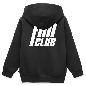 Fan Club - Kinder Premium Organic Zip Hoodie - Schwarz - Hinten - AI Model Kid Male (0cm)