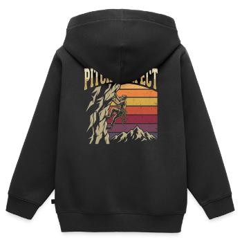 Pitch Perfect Climbing Mountaineering Retro - Kids Premium Organic Zip-up Hoodie - black - Back - AI Model Kid Male (0cm)