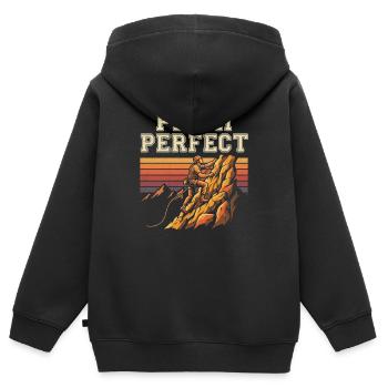 Pitch Perfect Climbing Mountaineering - Kids Premium Organic Zip-up Hoodie - black - Back - AI Model Kid Male (0cm)