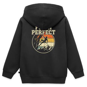Pitch Perfect Climbing Retro Mountains - Kids Premium Organic Zip-up Hoodie - black - Back - AI Model Kid Male (0cm)