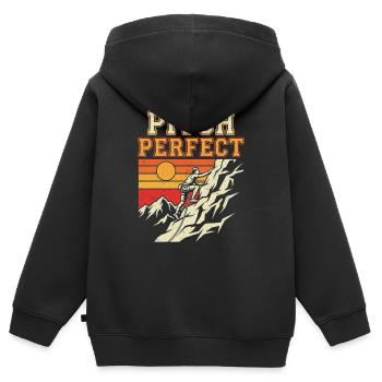 Pitch Perfect Climbing Alpine Sunset - Kids Premium Organic Zip-up Hoodie - black - Back - AI Model Kid Male (0cm)