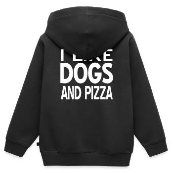 canine - Sweat Premium à capuche zippé enfant bio - noir - Dos - AI Model Kid Male (0cm)