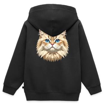 Perserkatze Perser Katze Persian Cat Süße Katzen - Kinder Premium Organic Zip Hoodie - Schwarz - Hinten - AI Model Kid Male (0cm)