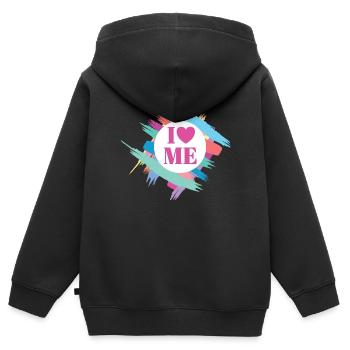 Selbstbewusstsein Character Stärke Coach I Love me - Kinder Premium Organic Zip Hoodie - Schwarz - Hinten - AI Model Kid Male (0cm)