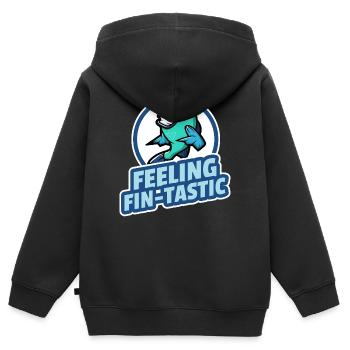 Sensation de fin-tastique - Sweat Premium à capuche zippé enfant bio - noir - Dos - AI Model Kid Male (0cm)