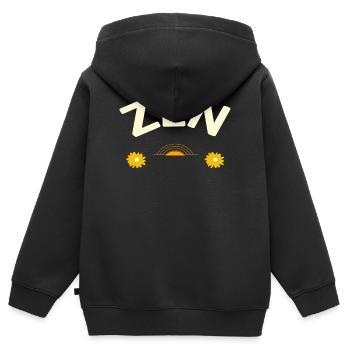 ZEN - Sweat Premium à capuche zippé enfant bio - noir - Dos - AI Model Kid Male (0cm)