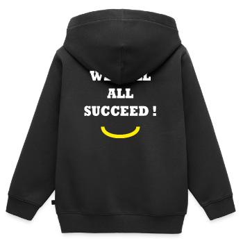 WIR WERDEN ALLE ERFOLG HABEN! - Kinder Premium Organic Zip Hoodie - Schwarz - Hinten - AI Model Kid Male (0cm)