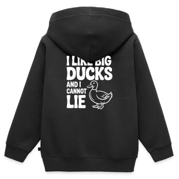 J’aime les gros canards et je ne peux pas mentir - Sweat Premium à capuche zippé enfant bio - noir - Dos - AI Model Kid Male (0cm)
