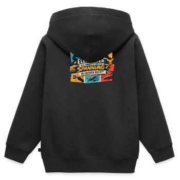 Unter Spannung Elektriker Spruch - Kinder Premium Organic Zip Hoodie - Schwarz - Hinten - AI Model Kid Male (0cm)