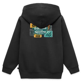 Je suis électricien. Excitation dans la vie. - Sweat Premium à capuche zippé enfant bio - noir - Dos - AI Model Kid Male (0cm)
