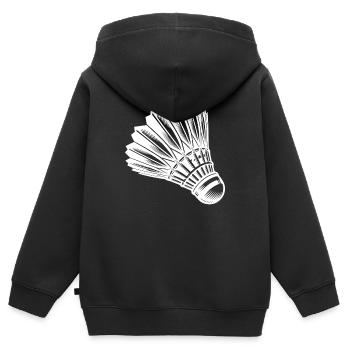 Tattoo Badminton - Sport mit Geschwindigkeit - Kinder Premium Organic Zip Hoodie - Schwarz - Hinten - AI Model Kid Male (0cm)