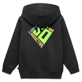 I Cry A Lot But I Am So Productive Lustig Emotion - Kinder Premium Organic Zip Hoodie - Schwarz - Hinten - AI Model Kid Male (0cm)