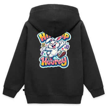Hasenkinder - Kinder Premium Organic Zip Hoodie - Schwarz - Hinten - AI Model Kid Male (0cm)