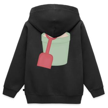 Motif de la pelle de la fosse à sable - Sweat Premium à capuche zippé enfant bio - noir - Dos - AI Model Kid Male (0cm)