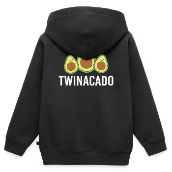 Zwilling Mutter Zwillinge Mama Geschenk - Kinder Premium Organic Zip Hoodie - Schwarz - Hinten - AI Model Kid Male (0cm)