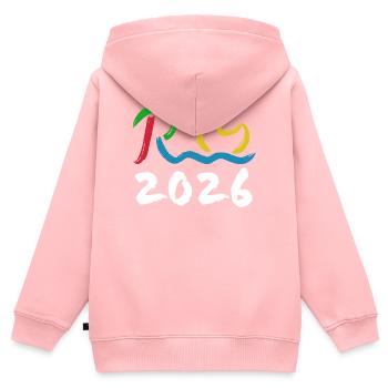 Rente 2026 - Ruhestand - Pension - Kinder Premium Organic Zip Hoodie - Rosa - Hinten - AI Model Kid Female (0cm)