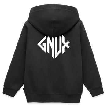 Gnux Monogram Geometry - Kids Premium Organic Zip-up Hoodie - black - Back - AI Model Kid Male (0cm)