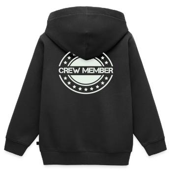 membre d’équipage - Sweat Premium à capuche zippé enfant bio - noir - Dos - AI Model Kid Male (0cm)