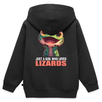 Lizards Lizard - Kids Premium Organic Zip-up Hoodie - black - Back - AI Model Kid Male (0cm)
