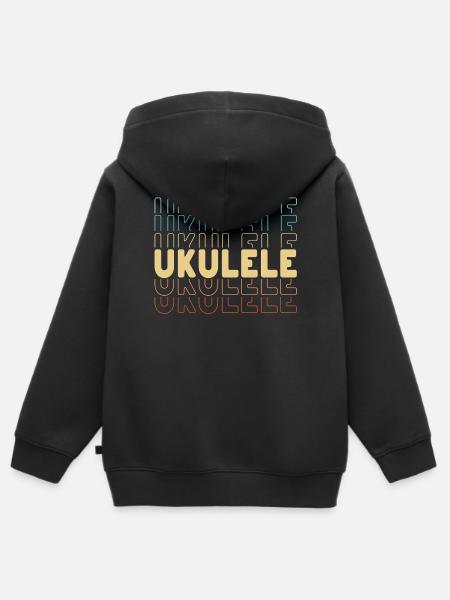 Ukulele typography - Kinder Premium Organic Zip Hoodie - Schwarz