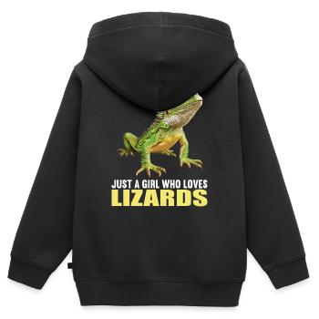 Lizards Lizard - Kids Premium Organic Zip-up Hoodie - black - Back - AI Model Kid Male (0cm)