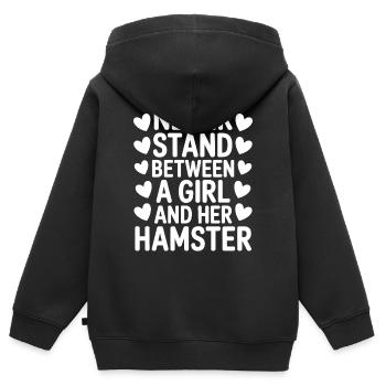Hamster Sprüche Hamster Lustiges Hamster Geschenk  - Kinder Premium Organic Zip Hoodie - Schwarz - Hinten - AI Model Kid Male (0cm)