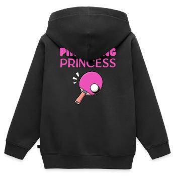 Ping-Pong-Prinzessin - Kinder Premium Organic Zip Hoodie - Schwarz - Hinten - AI Model Kid Male (0cm)