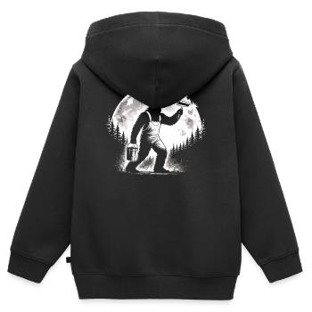 Peintres et Varnisseurs de Bigfoot - Sweat Premium à capuche zippé enfant bio - noir - Dos - AI Model Kid Male (0cm)