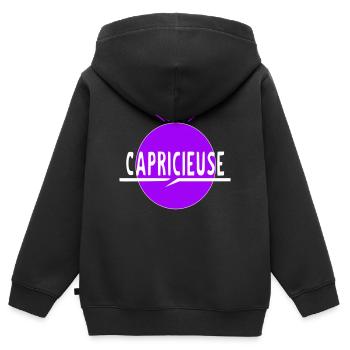 Launisch - Kinder Premium Organic Zip Hoodie - Schwarz - Hinten - AI Model Kid Male (0cm)