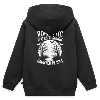 Horror Sprüche Romantisch Lustige Horror Geschenk  - Kinder Premium Organic Zip Hoodie - Schwarz - Hinten - AI Model Kid Male (0cm)