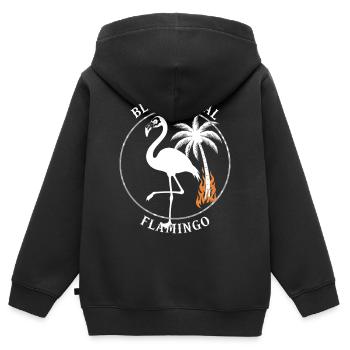 Black Metal Flamingo - Gothic Metal Flamingo - Kinder Premium Organic Zip Hoodie - Schwarz - Hinten - AI Model Kid Male (0cm)