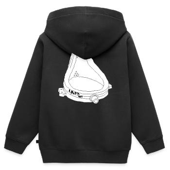 Duchamp-Brunnen-Urinalkunst lustige Linien-Skizze - Kinder Premium Organic Zip Hoodie - Schwarz - Hinten - AI Model Kid Male (0cm)