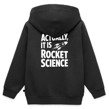 Actually It Is Rocket Science - Kids Premium Organic Zip-up Hoodie - black - Back - AI Model Kid Male (0cm)