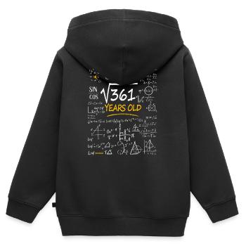 19 Jahre Geburtstag Mathematikformeln Lustig - Kinder Premium Organic Zip Hoodie - Schwarz - Hinten - AI Model Kid Male (0cm)
