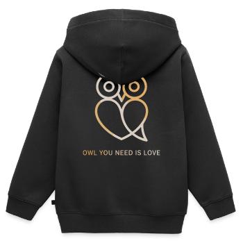 Eulen Owl You Need Is Love Eule Liebe Valentinstag - Kinder Premium Organic Zip Hoodie - Schwarz - Hinten - AI Model Kid Male (0cm)