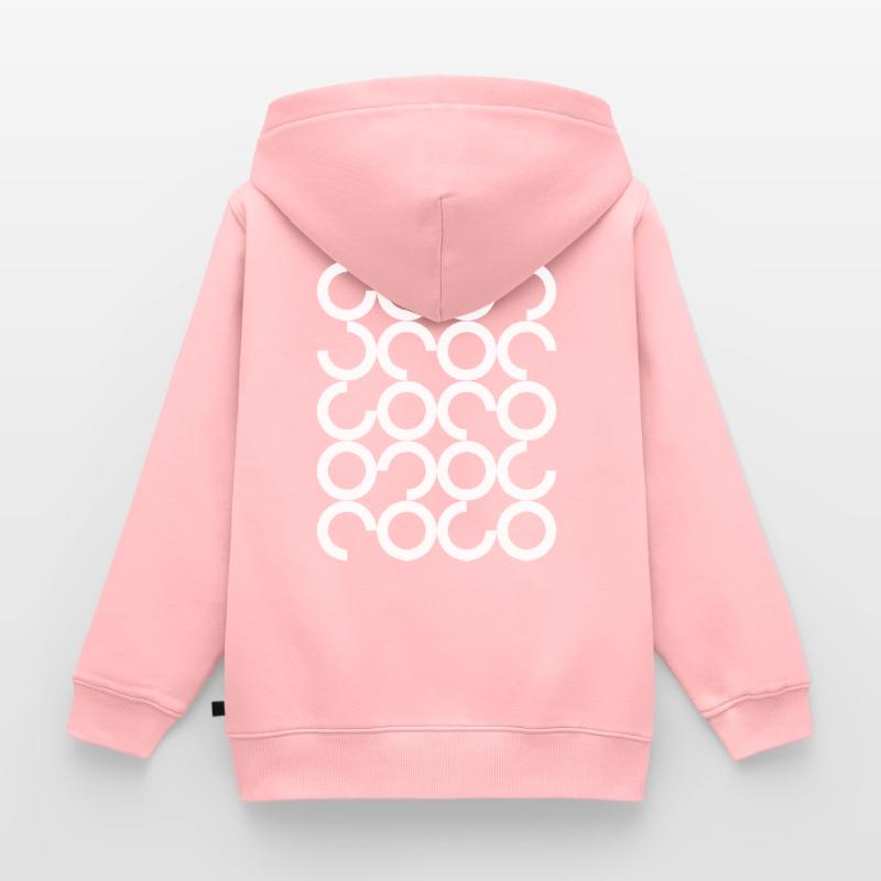 Interlocking Circle Chain Pattern Kids Premium Organic Zip-up Hoodie