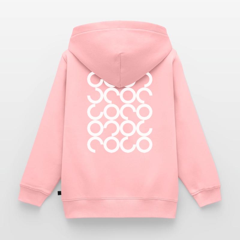 Interlocking Circle Chain Pattern Kids Premium Organic Zip-up Hoodie